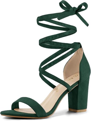 Allegra K Women's Open Toe Lace Up Chunky High Heels Sandals in Saudi Arabia