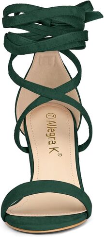 Allegra K Women's Open Toe Lace Up Chunky High Heels Sandals in Saudi Arabia