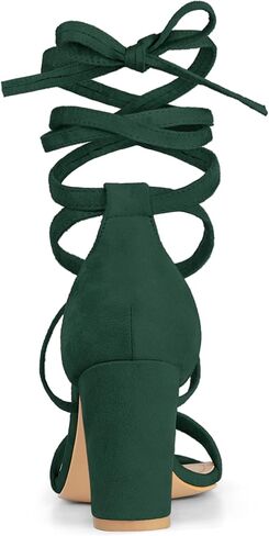 Allegra K Women's Open Toe Lace Up Chunky High Heels Sandals in Saudi Arabia