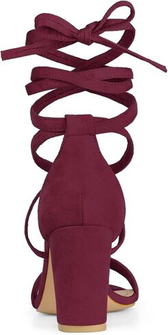 Allegra K Women's Open Toe Lace Up Chunky High Heels Sandals in Saudi Arabia