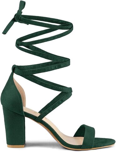 Allegra K Women's Open Toe Lace Up Chunky High Heels Sandals in Saudi Arabia