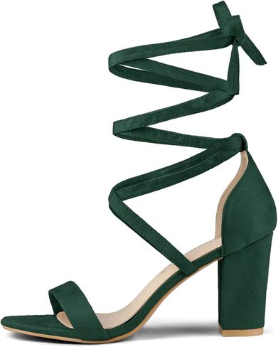 Allegra K Women's Open Toe Lace Up Chunky High Heels Sandals in Saudi Arabia