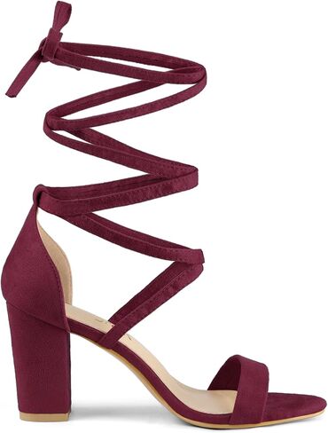 Allegra K Women's Open Toe Lace Up Chunky High Heels Sandals in Saudi Arabia