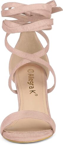 Allegra K Women's Open Toe Lace Up Chunky High Heels Sandals in Saudi Arabia