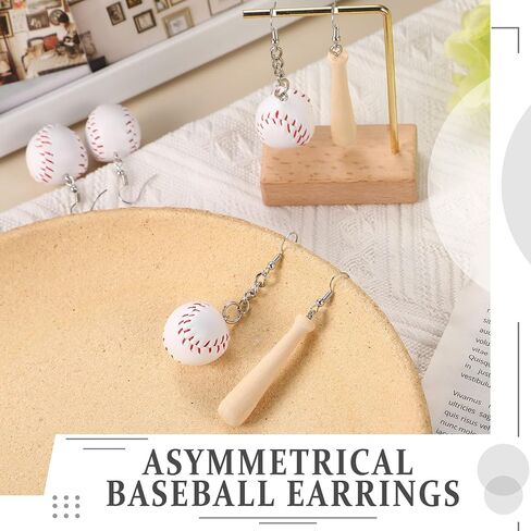 4 Pairs Baseball Dangle Earrings 3D Faux Leather Baseball Earrings Baseball Bat Drop Earrings Pendant Baseball Jewelry for Women in Saudi Arabia