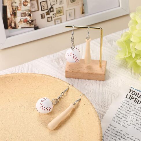 4 Pairs Baseball Dangle Earrings 3D Faux Leather Baseball Earrings Baseball Bat Drop Earrings Pendant Baseball Jewelry for Women in Saudi Arabia