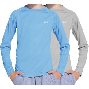 Willit Boys Rash Guard Swim Shirt UPF 50+ Sun Protection Shirt Long Sleeve SPF Youth Fishing Quick Dry Shirt