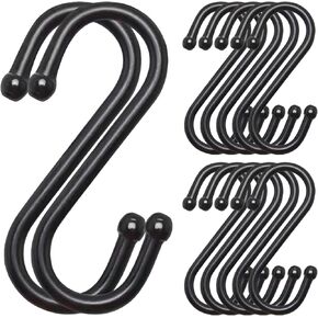 6 Pack S Hooks Heavy Duty Stainless Steel S Shaped Hooks, 3 Inch Long 1/5 Inch Thickness S Metal Hanging Hooks Utility Hooks