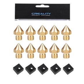Creality Original Ender 3 S1 18Pcs Nozzle and Silicone Sock, 5pcs Silicone Sock, 8pcs 0.4mm Nozzle, 2pcs 0.3/0.5/0.6/0.8/1.0mm Nozzle, 1pcs Nozzle Wrench, for Ender 3 S1/Ender 3 S1 Pro/Ender 3 S1 Plus