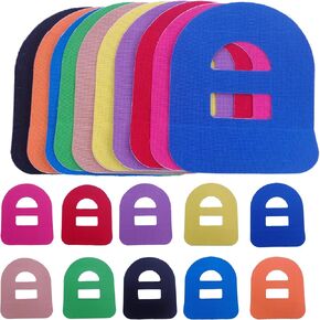 10 Pieces Adhesive Patches Compatible with Omnipod Shower Waterproof Pre-Cut Adhesive Patches with Strap Pre-Cut Sweatproof Tape Continuous Glucose Monitor Protection (Colorful)
