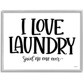 Stupell Industries I Love Laundry Casual Humor Typography Phrase Framed Wall Art, Design By Imperfect Dust