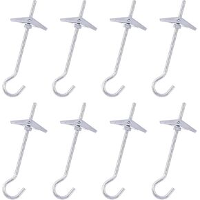 32Pcs M5×75 Heavy Duty Carbon Steel Ceiling Hooks Spring Toggle Wing Bolts Wall Fixing Ceiling Hooks Pothook Wall Fixing Anchors Ceiling for Hanging Plants