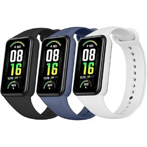 3 Pack Soft TPU Bands Compatible with Amazfit Band 7 Replacement Band, Adjustable Replacement Sport Loop Straps for Amazfit Band 7 Strap for Women Men