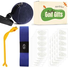 Golf Swing Training Aid Arm Band Trainer Tape Stickers Impact Ball Inflator Assist Posture Motion Correction Aids Set, Gift Box for Men Women Golfer Beginner Practice