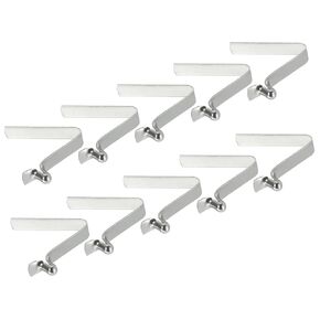 PATIKIL 12x9.5mm Kayak Paddle Snaps, 10 Pack Tent Pole Clips Steel V Shaped Single Pin Push Button Spring Clips Lock Tube Pole Clips for Camping Awning
