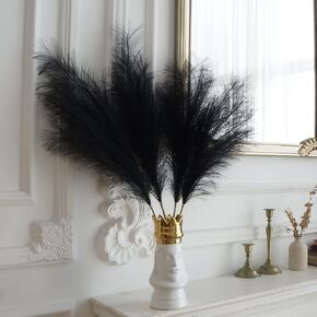 4 PCS White Pampas Grass Long Pampas Grass 35'' Large Artificial Pampas Grass Fluffy Pampas Grass for Wedding Home Halloween Decor