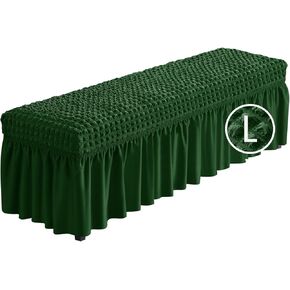 Stretch Seersucker Bench Covers Plus Size - Anti-Dust Removable Bench Slipcover for Living Room, Kitchen - Washable Bench Seat Protector Cover (Beige, 12-20 * 24-39 in(30-50 * 60-100 cm))