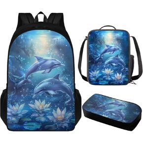 Cool Horse Bookbag Set for School Girls Elementary Kindergarten Backpack for Boys with Lunch Box Pencil Case 3 Pcs Set 1st 2nd 3rd Grade School Backpack Set Lightweight Schoolbag