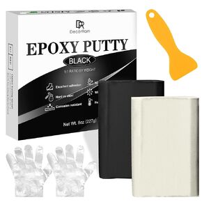 Epoxy Putty - 8oz / 227g Pool Putty, 2 in 1 Underwater or above Fast Repair, Fix Leaks, Cracks, Filling, Sculpting - 2 Part Epoxy Sculpt Clay for Metal, Tile, Concrete, Plastic, Ceramics (Black)