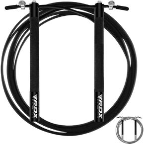 RDX Skipping Rope with Non-Slip PP Handles, 10.3FT Adjustable Tangle-Free PVC Coated Steel Jump Cable 360 Dual Ball Bearing Fat Burning Fitness Weight Loss Yoga HIIT MMA Home Gym Exercise Workout