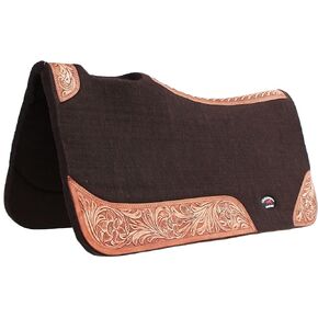 CHALLENGER Horse SADDLE PAD Western Contoured Wool Felt Moisture Wicking Saddle Pad Black 39177