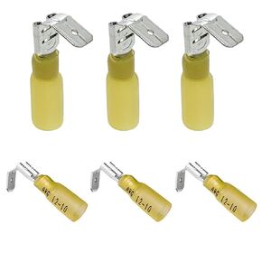 50PCS Heat Shrink Piggyback Spade Connectors, 16-14AWG Electrical Butt Terminals Insulated Quick Splice Crimp Terminal for Marine, Electronics, Automotive