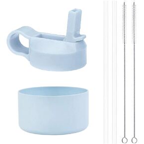 Wide Mouth Straw Lid and Protective Boot Combo Pack, Compatible with Most Sports Water Bottles from 12-40 oz, Plus 2 Straws and 2 Brushes. (Medium, Lilac)