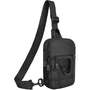 Small Sling Bag for Men, Tactical Inspired Waterproof Utility EDC Mini Crossbody Chest Bag for Travel Work Sport