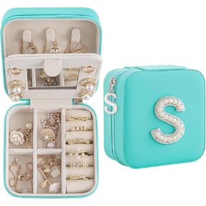 Birthday Gifts For Women, Initial Jewelry Box, Travel Jewelry Case, Gifts for Wife Girlfriend, Small Travel Jewelry Organizer, Gift for Girls, Graduation Gifts for Her, Bridesmaid Gifts