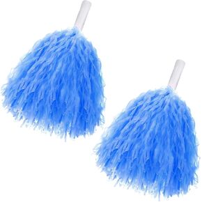 2 Pcs Cheerleading Pom Poms with Handle for Girl Team Spirit Sports Games Dance Outfit (Red-Black Glitter)