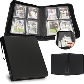 Binder for Toploader, HYMENEX 12 Pocket Card Binder for TopLoader Card Storage for Top Loader Holds 384 Cards for 3" x 4" Rigid Card Holders and Sports Cards - Classic Black