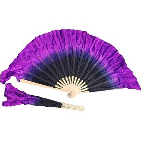 Winged Sirenny Pairs of 4" (10cm) Short Silk Flutter Folding Fan for Worship and Chinese Folk Dance Performance