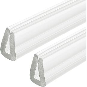 uxcell 2Pcs U Channel Edge Trim, 4.9ft Length Rubber Guard Seal Strip Edge Protector Fit for 3-4mm Edge, (5/16" W x 9/32" H) Clear