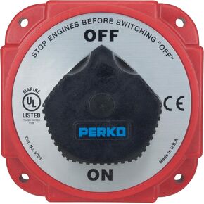 Perko 9703DP Heavy Duty Battery Disconnect Switch with Alternator Field Disconnect, Red