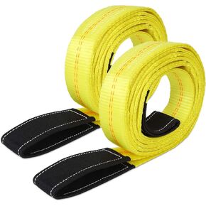 Trekassy 2 Pack 6' x 2" Lifting Sling Straps, 6ft Lifting Straps with 10,000lbs Max Vertical Break Strength Capacity, Heavy Duty Nylon Tree Saver Recovery Strap Web