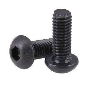 FullerKreg M5-0.8 x 8mm Button Head Socket Cap Screw, ISO 7380 Hex Drive, Class 10.9, Black Oxide Finish,Alloy Steel (Pkg of 100)