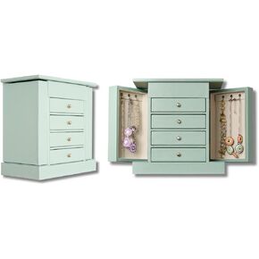 Hives & Honey Layla Blue Jewelry Box, Jewelry Organizer, Mirror Jewelry Chest