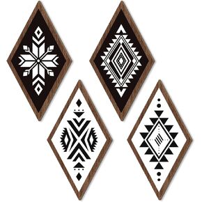 Generic 4 Pieces Wooden wildflower Wall Decor for Home Wall Decor, farmhouse wall decor,western home decor.
