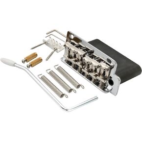Wilkinson WV2-SB 54mm (2-1/8 inch) 2-Point Steel Vintage Bent Saddles Guitar Tremolo Bridge with Push-In Arm 41mm Full Solid Steel Block for Strat Style Electric Guitar, Nickel