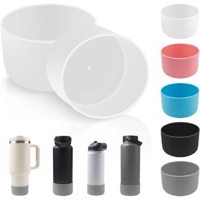 4 Pack Silicone flask Boot, Protective Silicone Boot for 12oz - 40 oz, BPA Free Anti-Slip Water Bottle Sleeve for Stl Cup Accessories (Black)