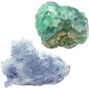 Mineralist Collection Healing Stones - High Energy 2" Selenite Tower & Rose Quartz Set - Decorative Spiritual Crystal, Natural Chunk for Meditation, Yoga, Reiki, Chakra, Decorations, 0.25lb Each