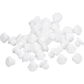 uxcell 25Pcs Silicone Plugs, Rubber Round Snap in Locking Hole Plugs for 2.5-3mm Hole, Hole Stoppers Waterproof Hole Plug for Metal Tube, Furniture End Caps Inserts, White