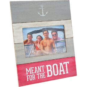 Pavilion - Life Is Better On The Boat - 7.5" Square Shadow Box Picture Frame Captured Photograph Holder 4" x 6" Horizontal Ocean Seaside Waterfront Lake Beach Boat Lover Gift Present