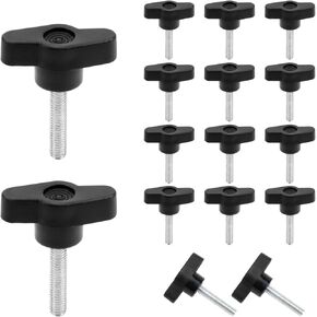 20Pcs M6 Hex Shaped Metal Clamping Hand Knob, M6 x 20mm Standard Male Thread Thumbscrew, Star Knobs Plastic Knob Bolt, Quick Removal Clamping Tightening Knob