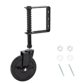 4 inch Heavy Duty Gate Wheel Casters for Wooden Gate and Fence, Spring Loaded Adjustable Gate Wheel with Universal Mount Plate, Swing Gate Support Wheel without Break, 2 Pack
