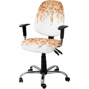 Eucalyptus Sage Green, 2 Pieces Computer Office Chair Covers Set, Stretchable Desk Rotating Chair Seat Cushion Slipcover Back Covers, Decorative Protectors Cover Vintage Spring Summer Plant Leaves