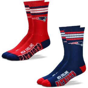 NFL 4 Stripe Deuce Crew Socks Home & Away - 2 Pack