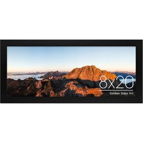 Golden State Art, 18x24 Frame, Black Solid Wood with Real Glass, 18 x 24 Picture Frames for Horizontal or Vertical Gallery Wall, Large Size Poster Frame, 1 Pack