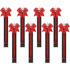 CEELGON Cheer Ribbon for Backpack, Glitter Pin Strap, Cheer Keychain Bulk Gifts, Cheerleader Bag Tag Holder