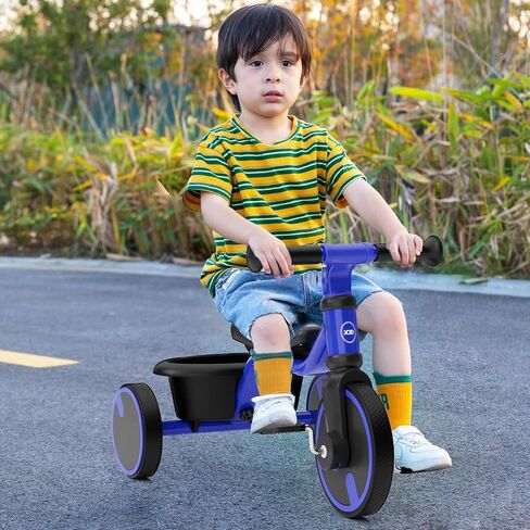 XJD Kids Tricycles for 1 to 3 Years Old, Toddler Tricycle Kids Trikes Tricycle for 2-3 Year Olds, Toddler Bike with PU Wheels, Adjustable Seat, Storage Basket, present Toys for Boy & Girl (Pink) in Saudi Arabia